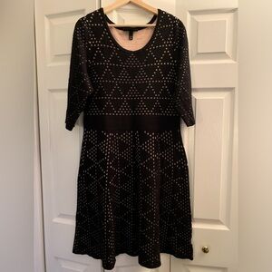 Classic black and flesh coloured cut out dress